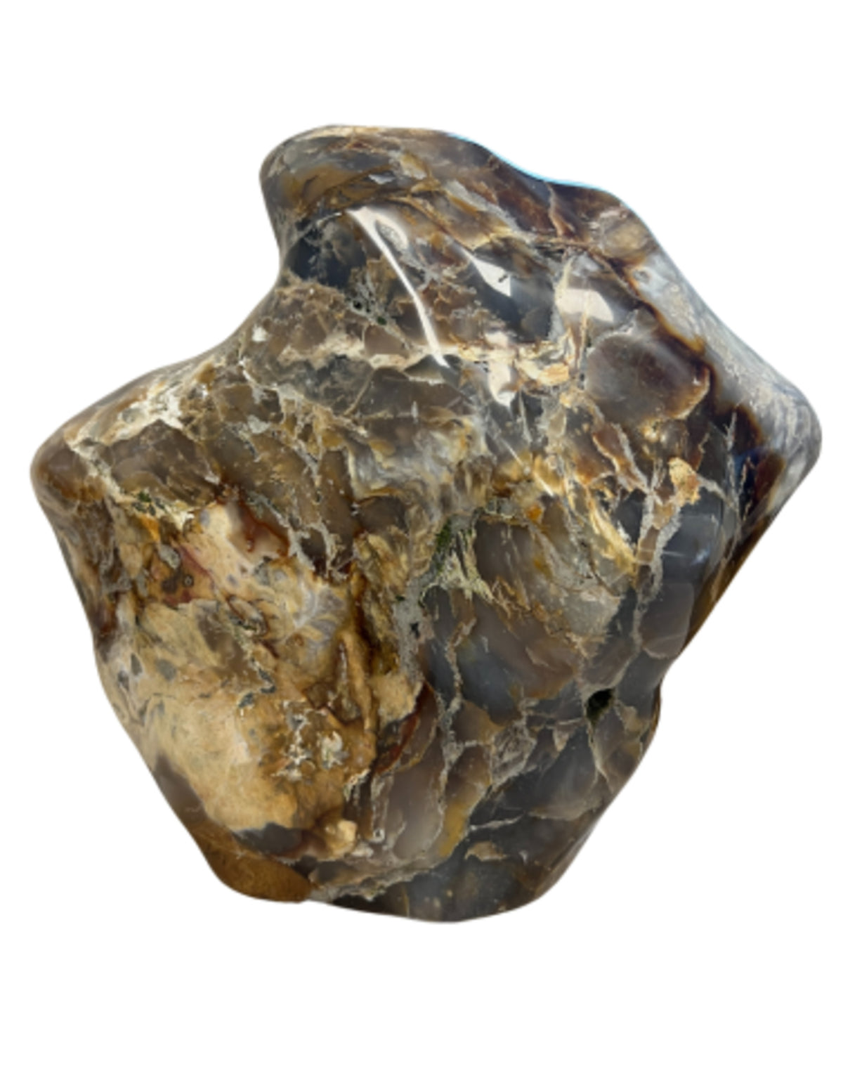 Regnskogsjaspis skulptur, 30 x 28 cm, 12,5 kg, nr 01