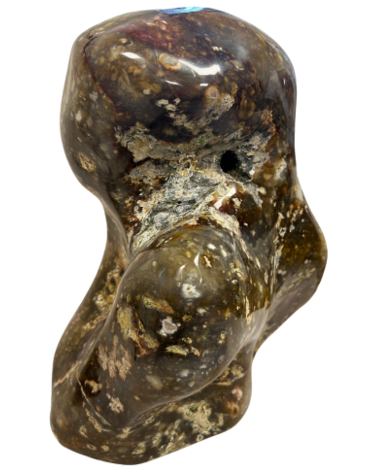 Regnskogsjaspis skulptur, 27 x 23 cm, 12,2 kg, nr 04