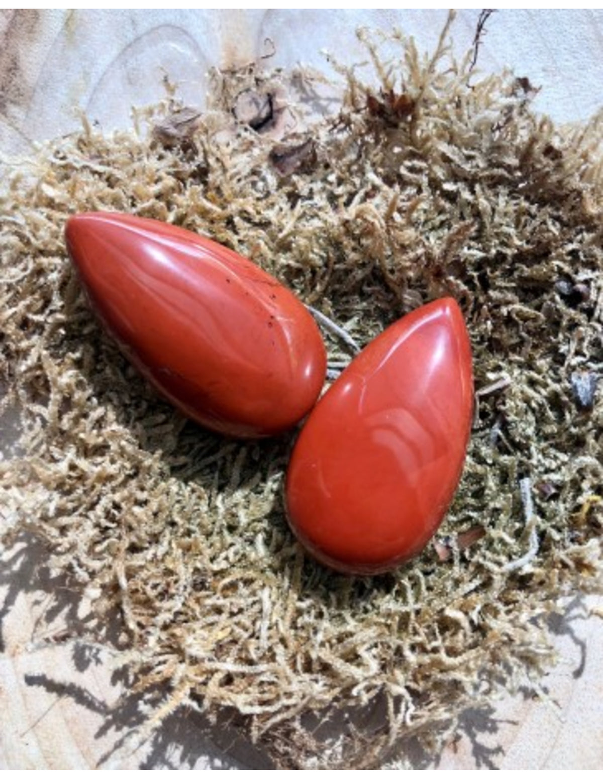 Röd jaspis hänge, droppe, 4 cm