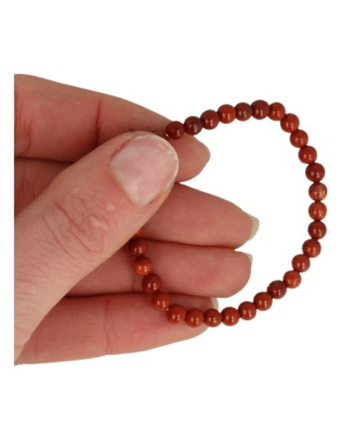 Röd jaspis armband för barn, 4 mm pärlor, 15 cm