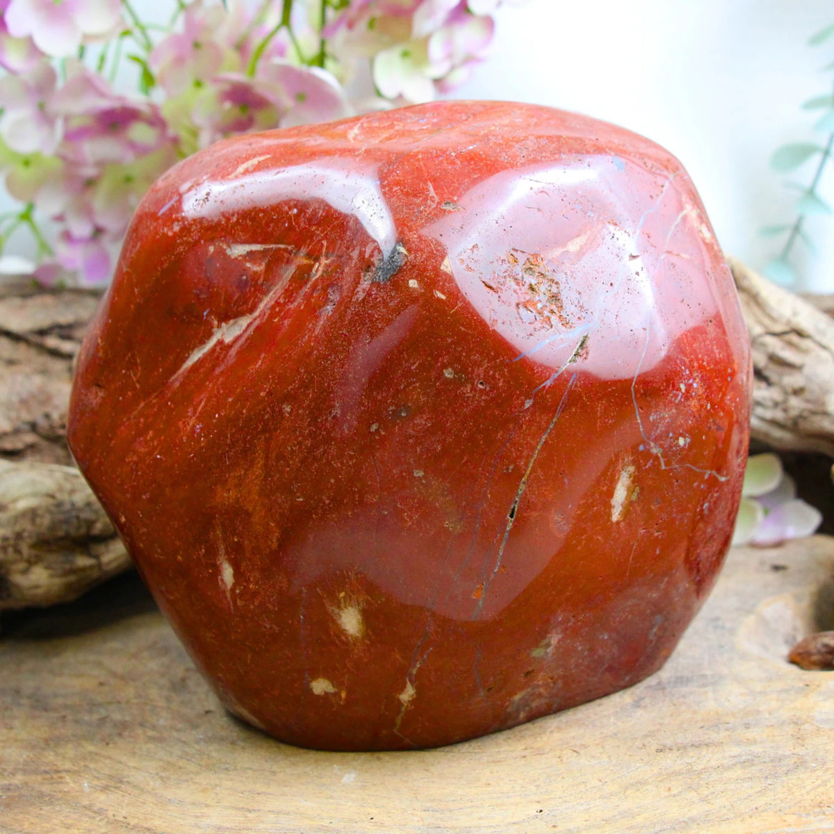 Röd jaspis skulptur, 16,5 cm, nr 5354