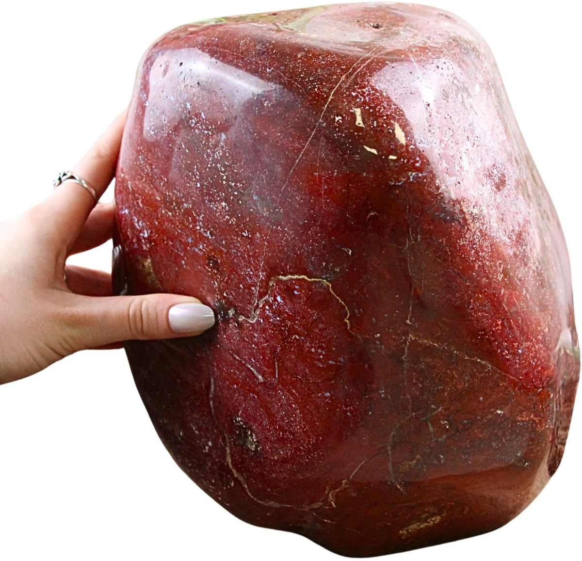 Röd jaspis skulptur, 22,5 cm, nr 5387
