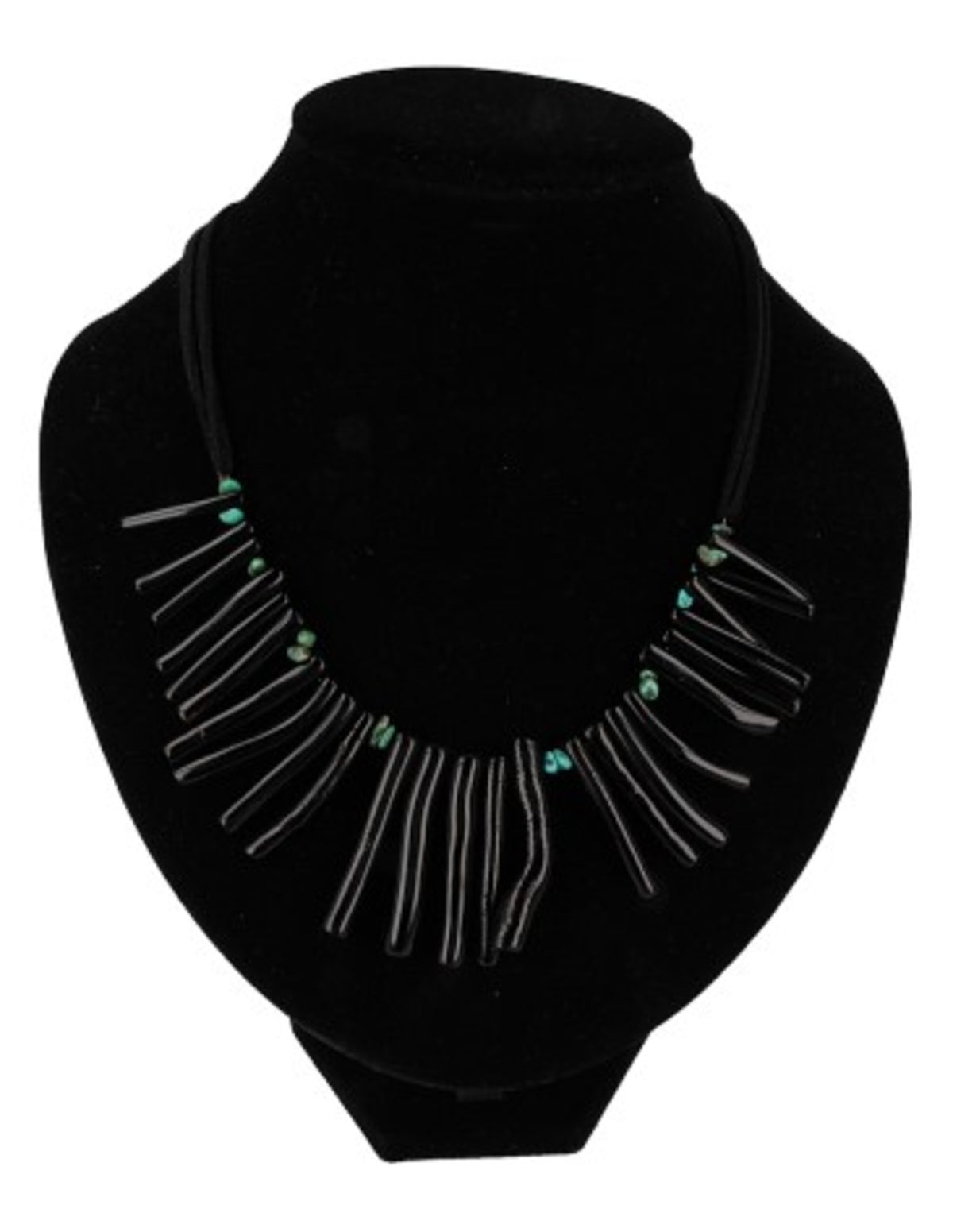 Korall halsband (imitation) med turkosfärgade pärlor, 43 cm