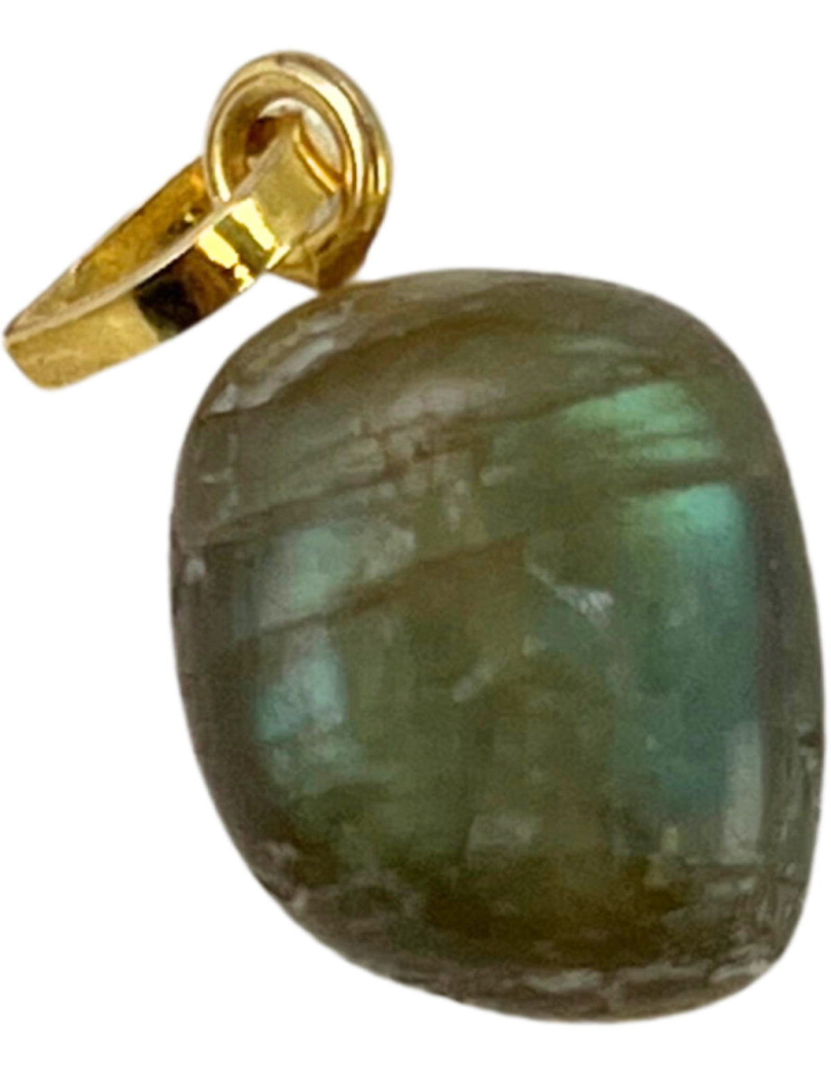 Labradorit hänge i 925 silver, förgyllt, 1,5 cm, 4 g