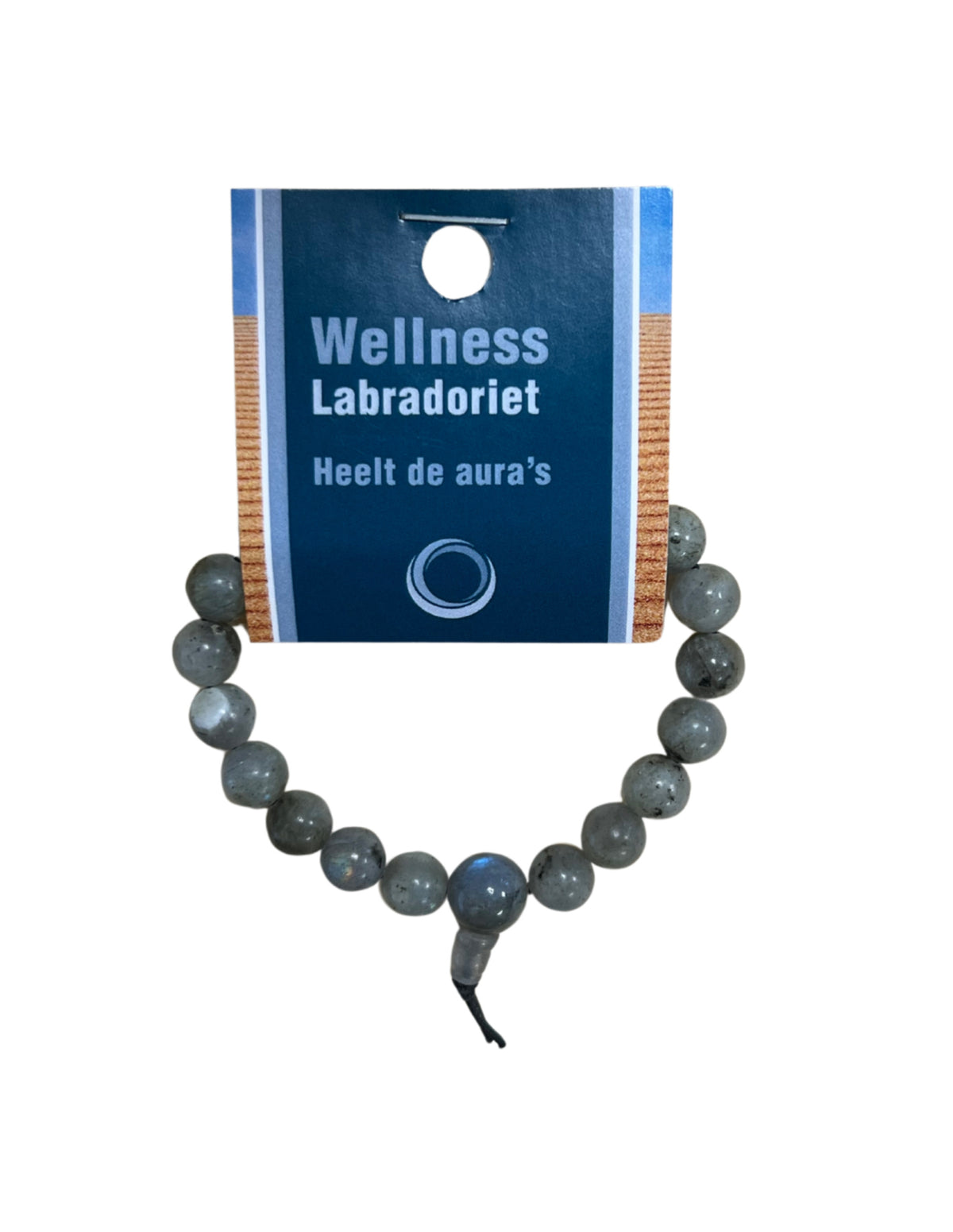 Labradorit armband med 8 mm pärlor, elastiskt, 18 cm, På kort