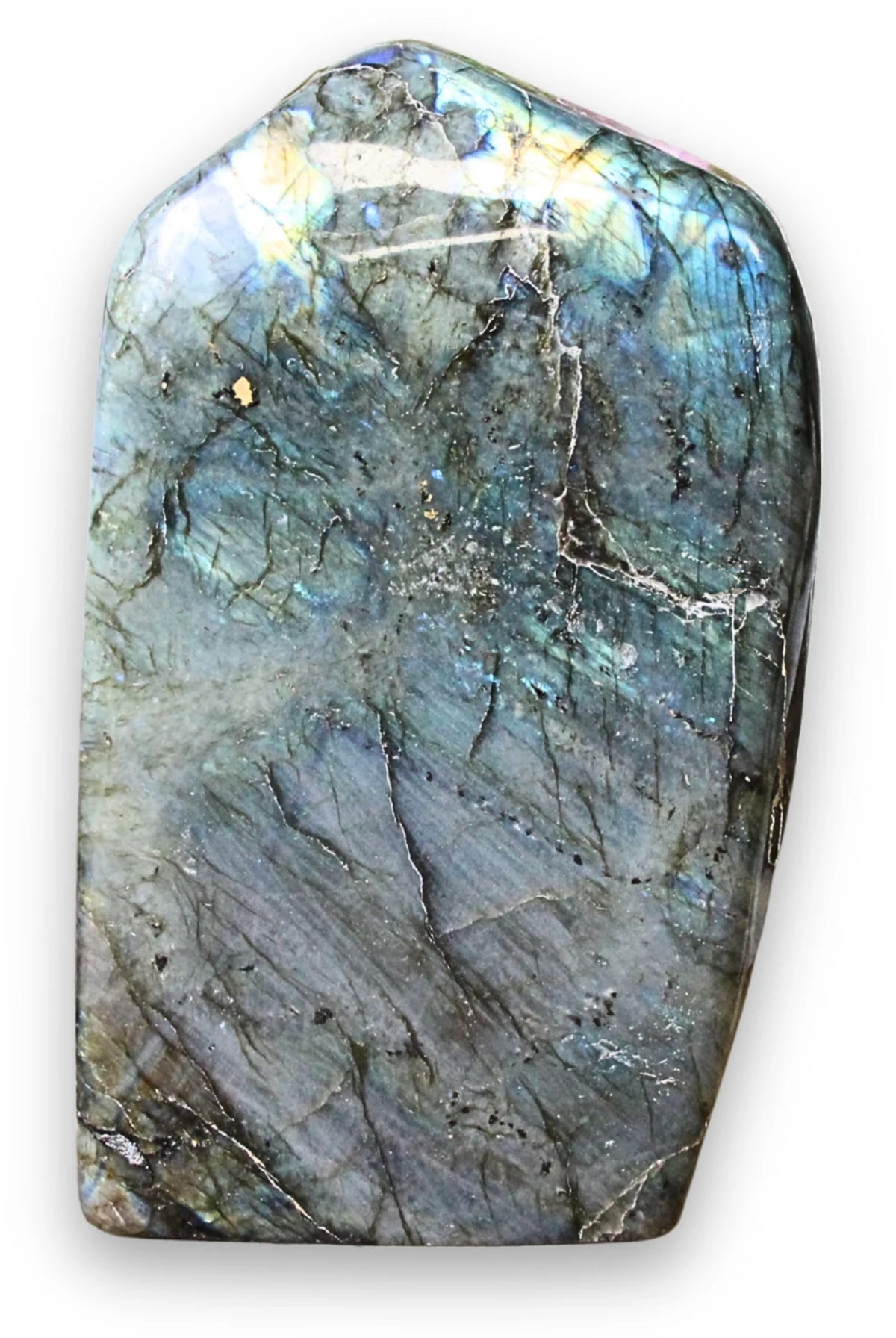 Labradorit skulptur, polerad, 21 cm, nr 63