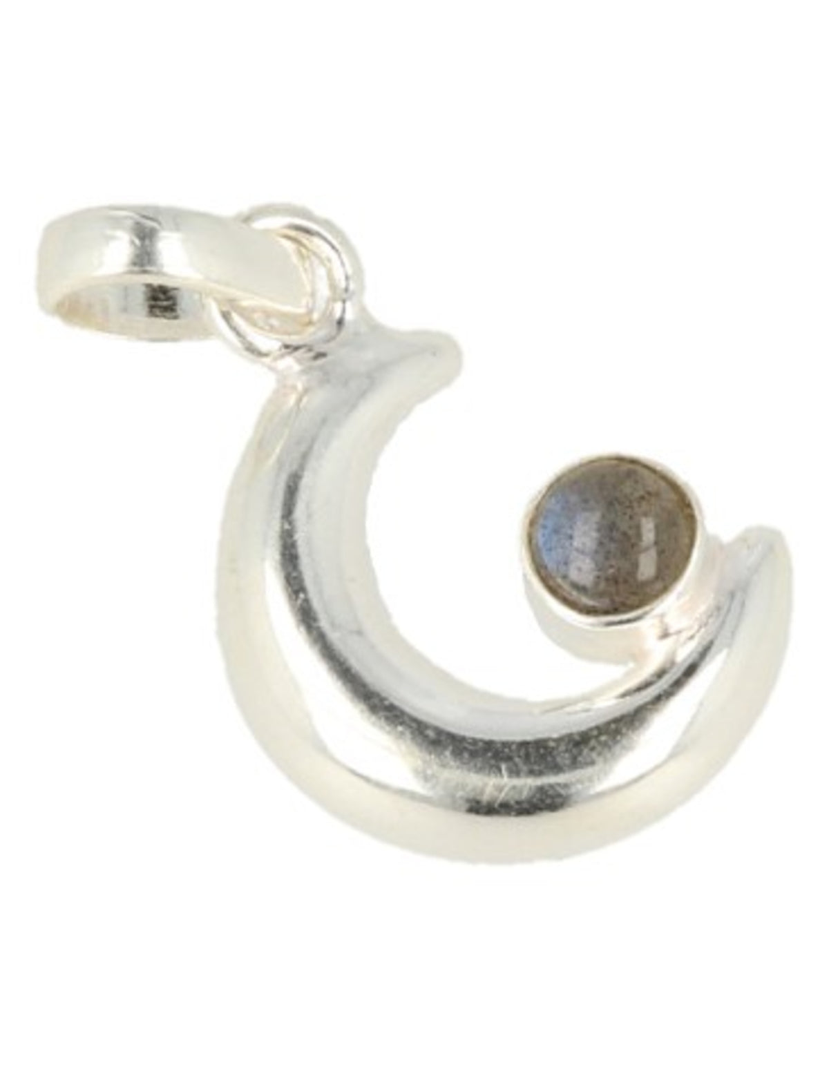 Labradorit hänge i silver, måne, 2,3 cm