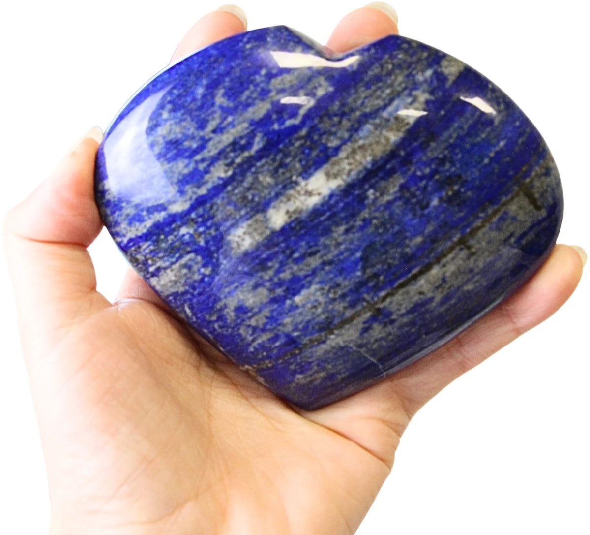 Lapis lazuli hjärta, handslipat, 10,3 cm, nr 24