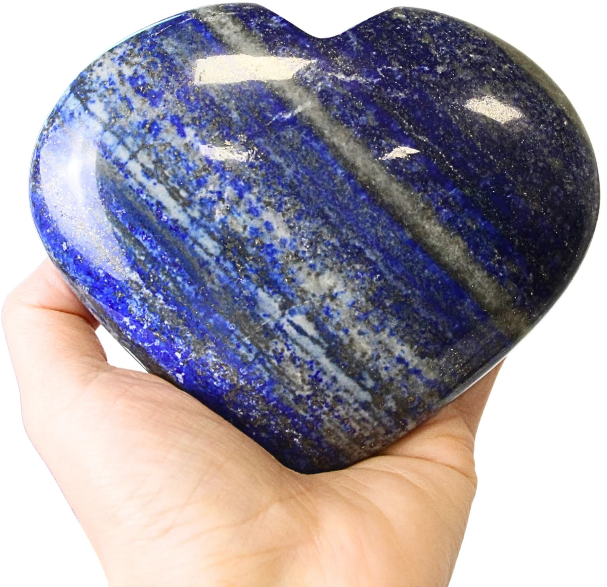 Lapis lazuli hjärta, handslipat, 11,7 cm, nr 26