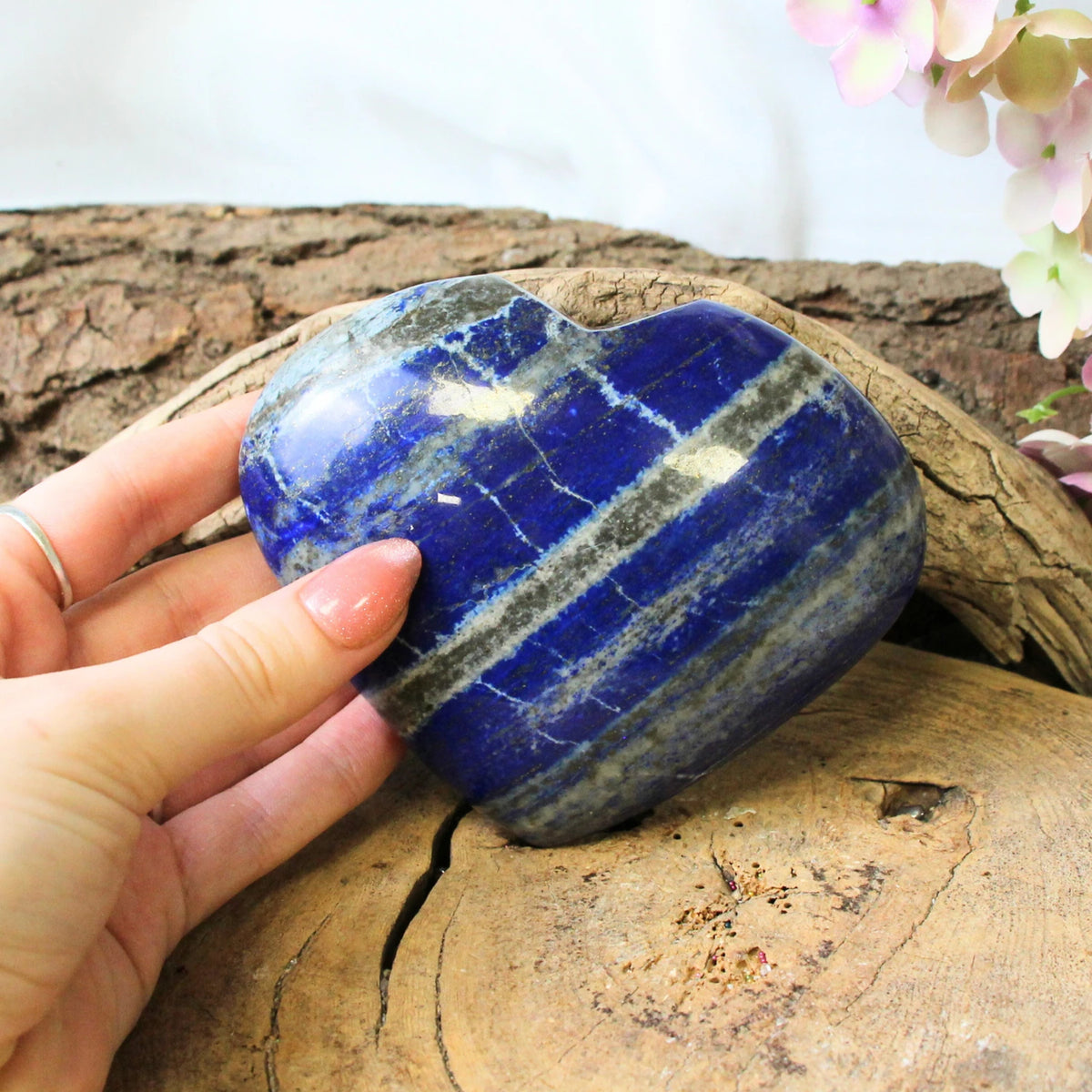 Lapis lazuli hjärta, polerat, 11,1 cm, nr 28