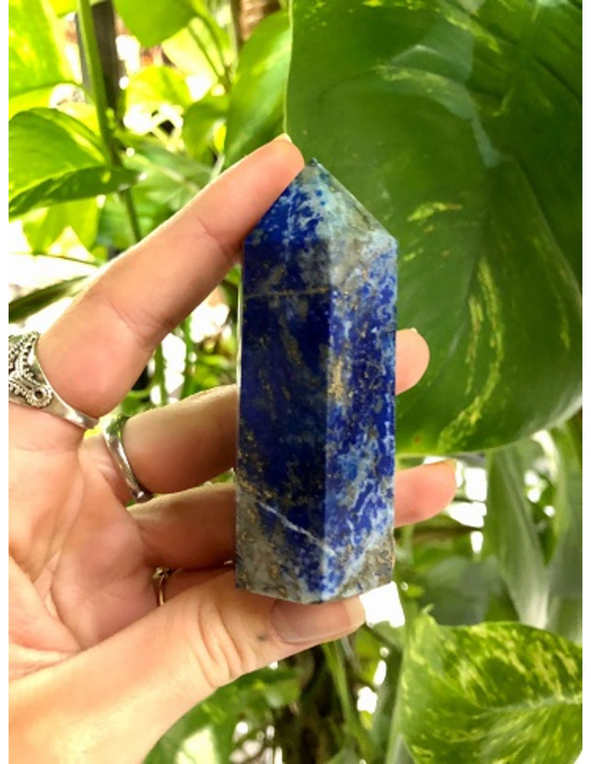 Lapis lazuli spets, 7 till 8 cm, 100 till 125 g
