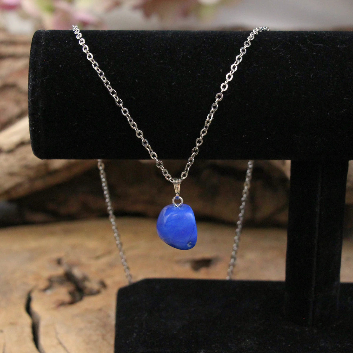 Lapis lazuli hänge, borrat, ca 1,5 cm, 4 g