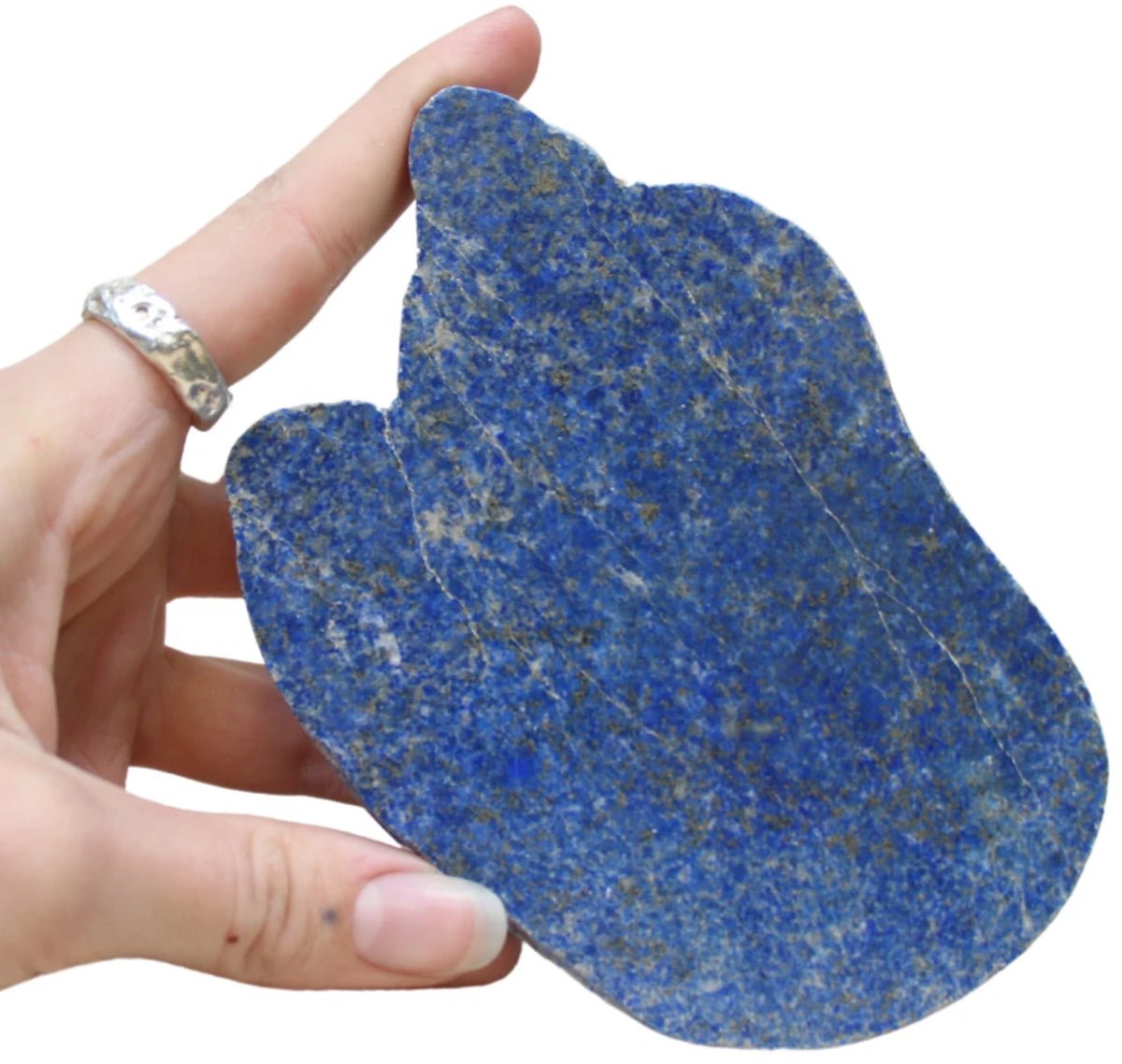 Lapis lazuli halvpolerad skiva, 13 x 9 cm, nr 11 (390 g)