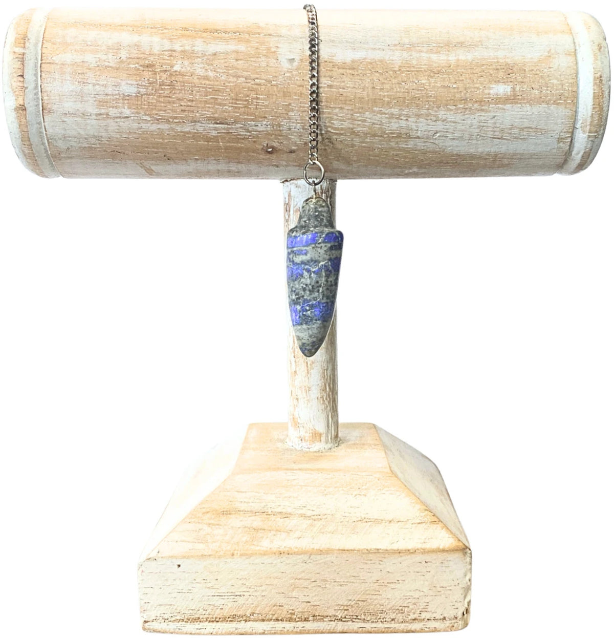 Lapis lazuli pendel, droppformad, med kedja
