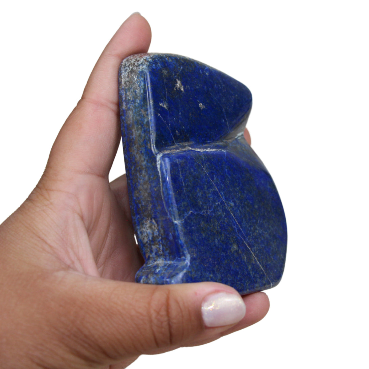 Lapis lazuli skulptur, polerad, 10 x 2,4 x 7,6 cm, nr 17