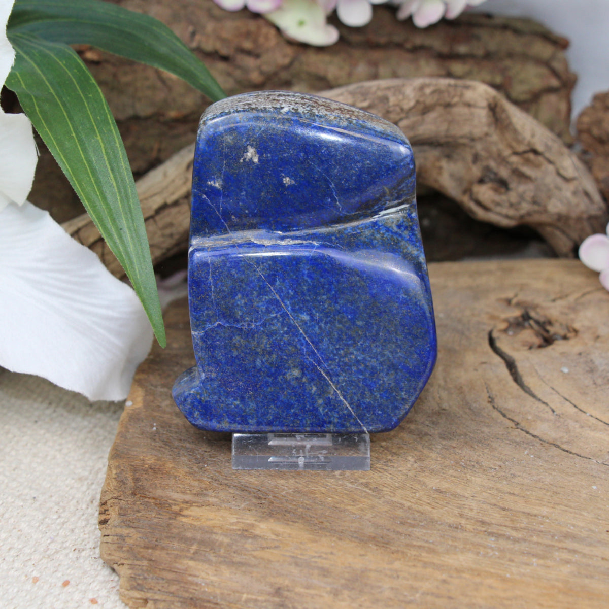 Lapis lazuli skulptur, polerad, 10 x 2,4 x 7,6 cm, nr 17