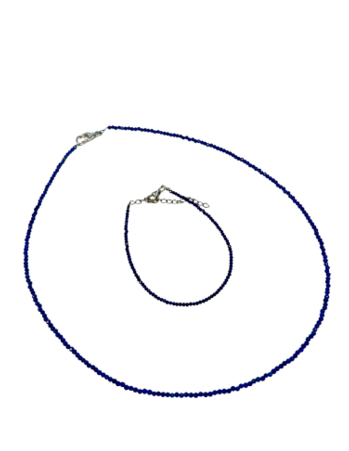 Lapis lazuli set med halsband och armband, 925 silver