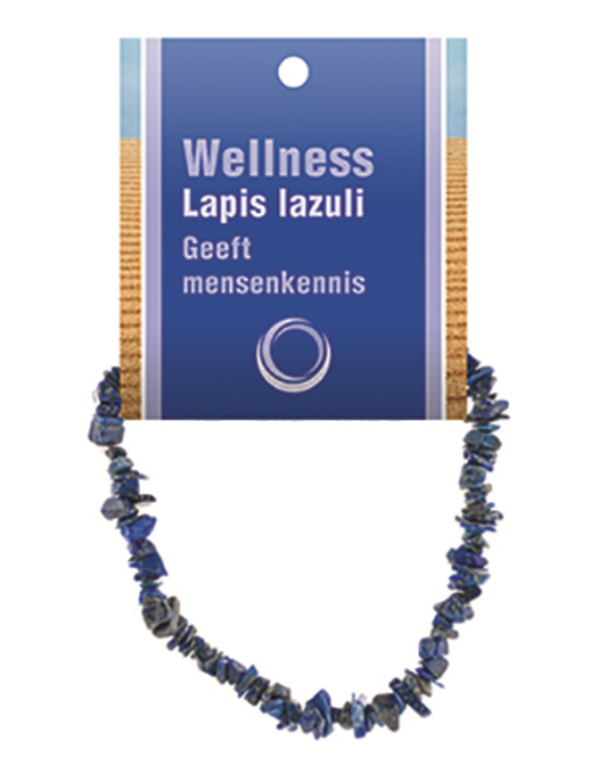 Lapis lazuli armband med splitstenar, 5 till 10 mm, På kort