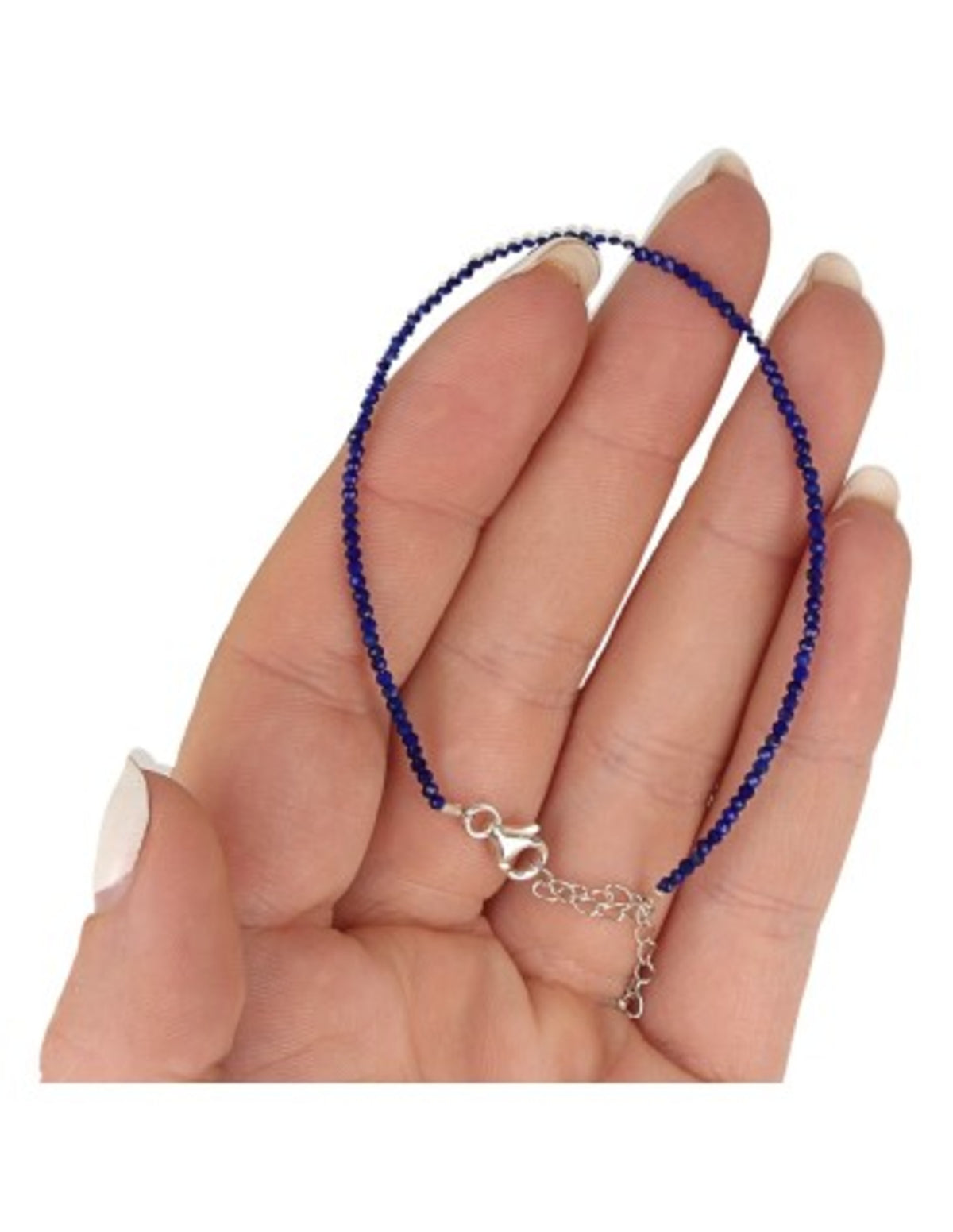 Lapis lazuli armband, 2 mm fasettslipade pärlor, 17 cm