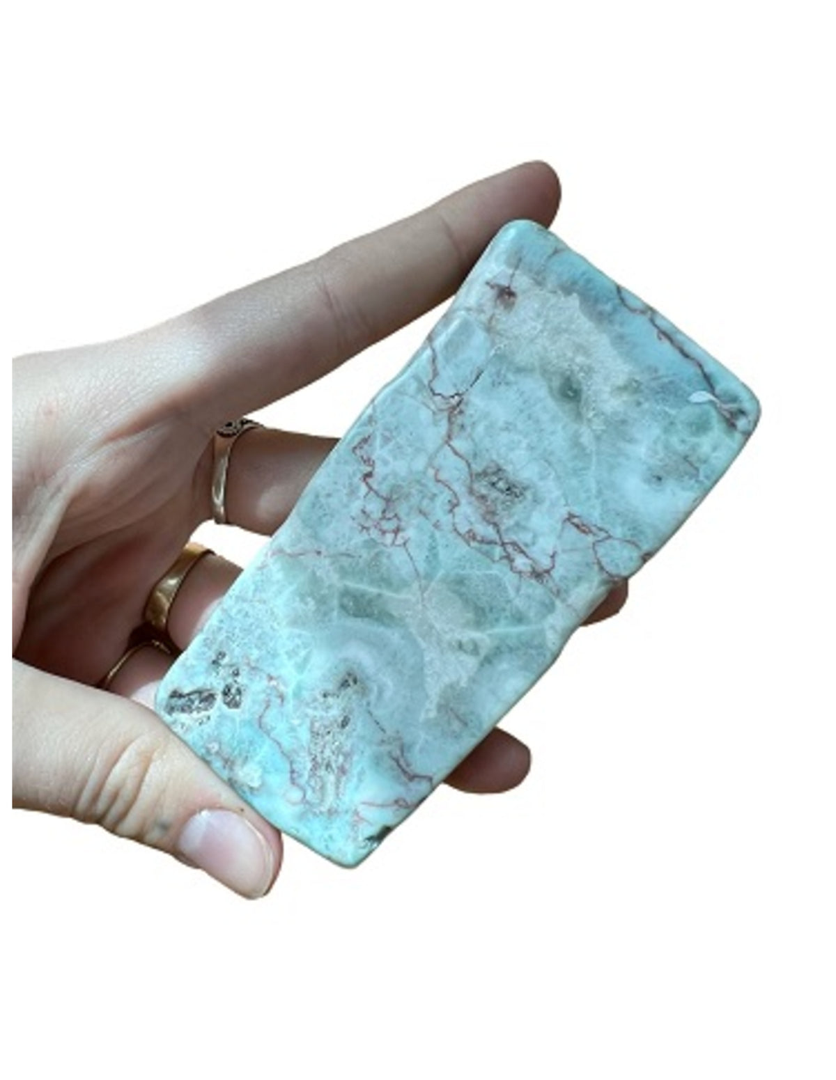 Larimar skiva, polerad, 10 x 5 x 1,2 cm, nr 1