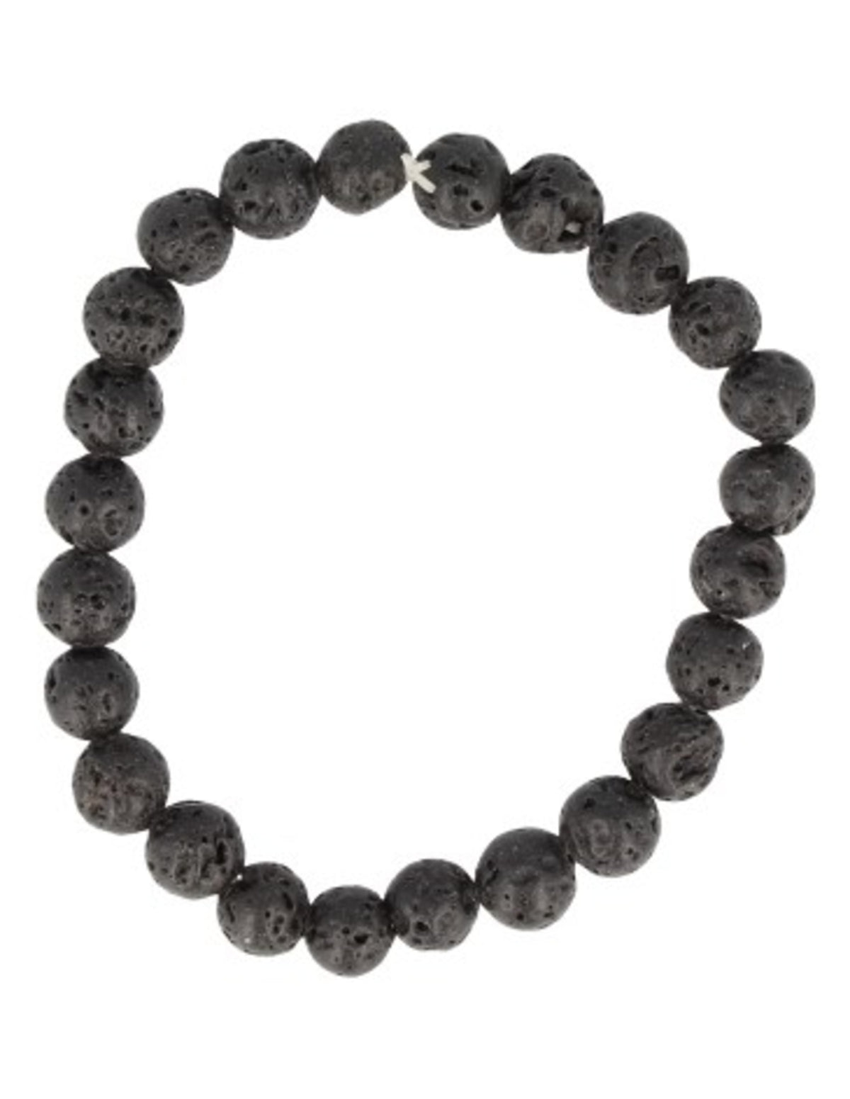 Lavasten armband med 8 mm pärlor, svart