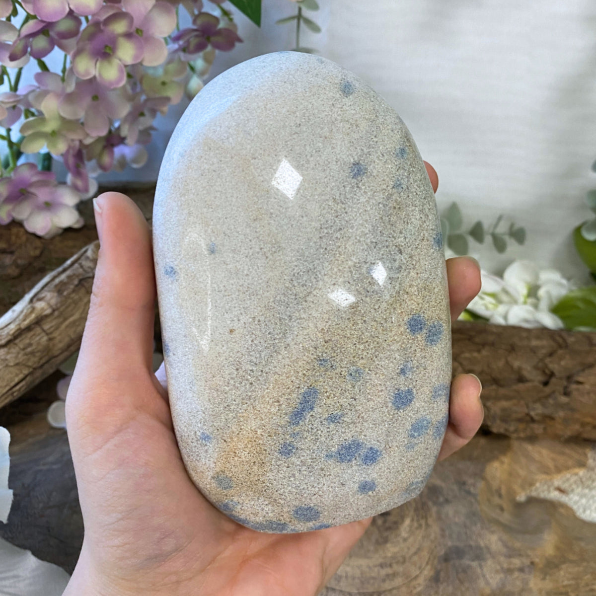 Lazulit i kvarts skulptur, 12,5 cm, nr 6