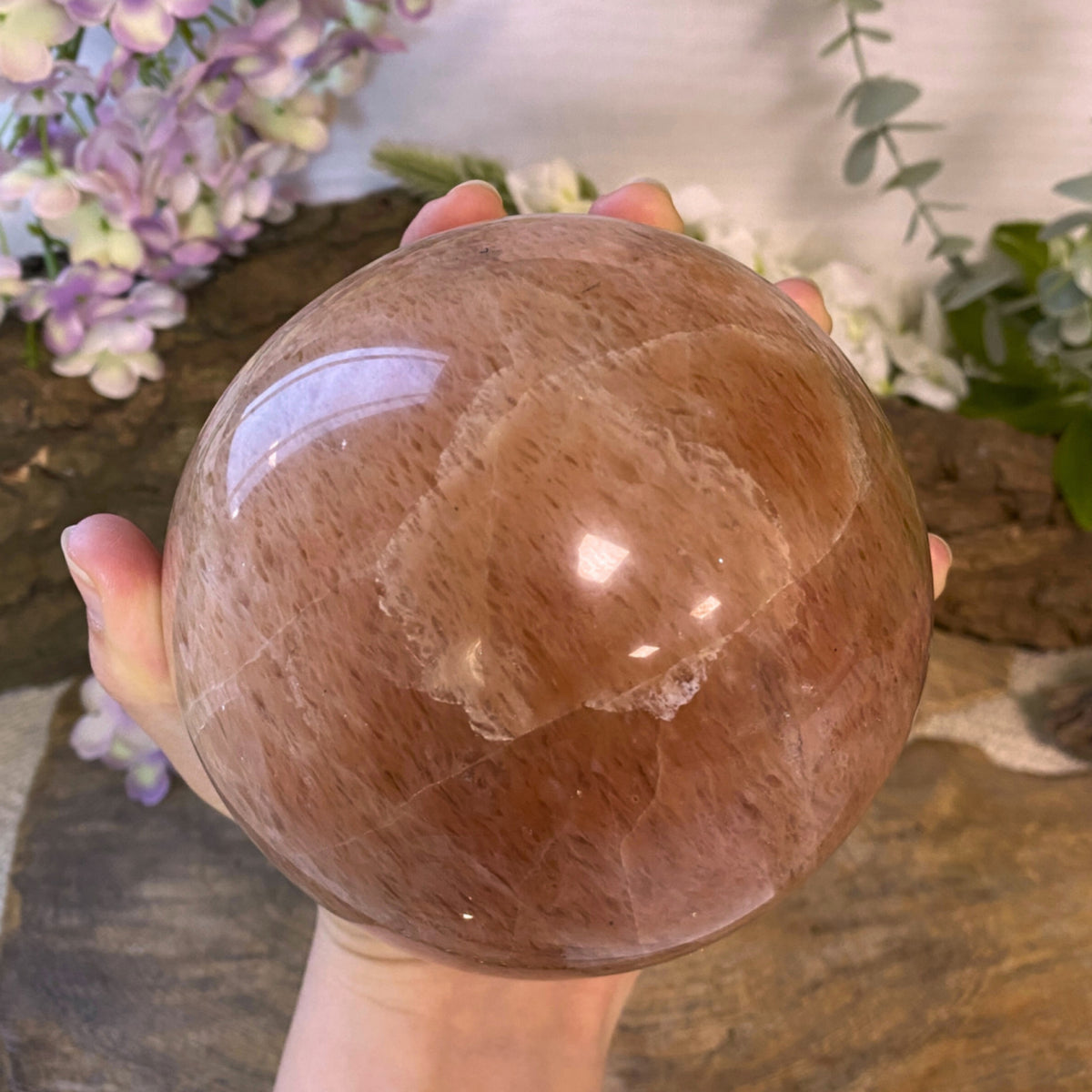 Månsten kula, orange, 11 cm