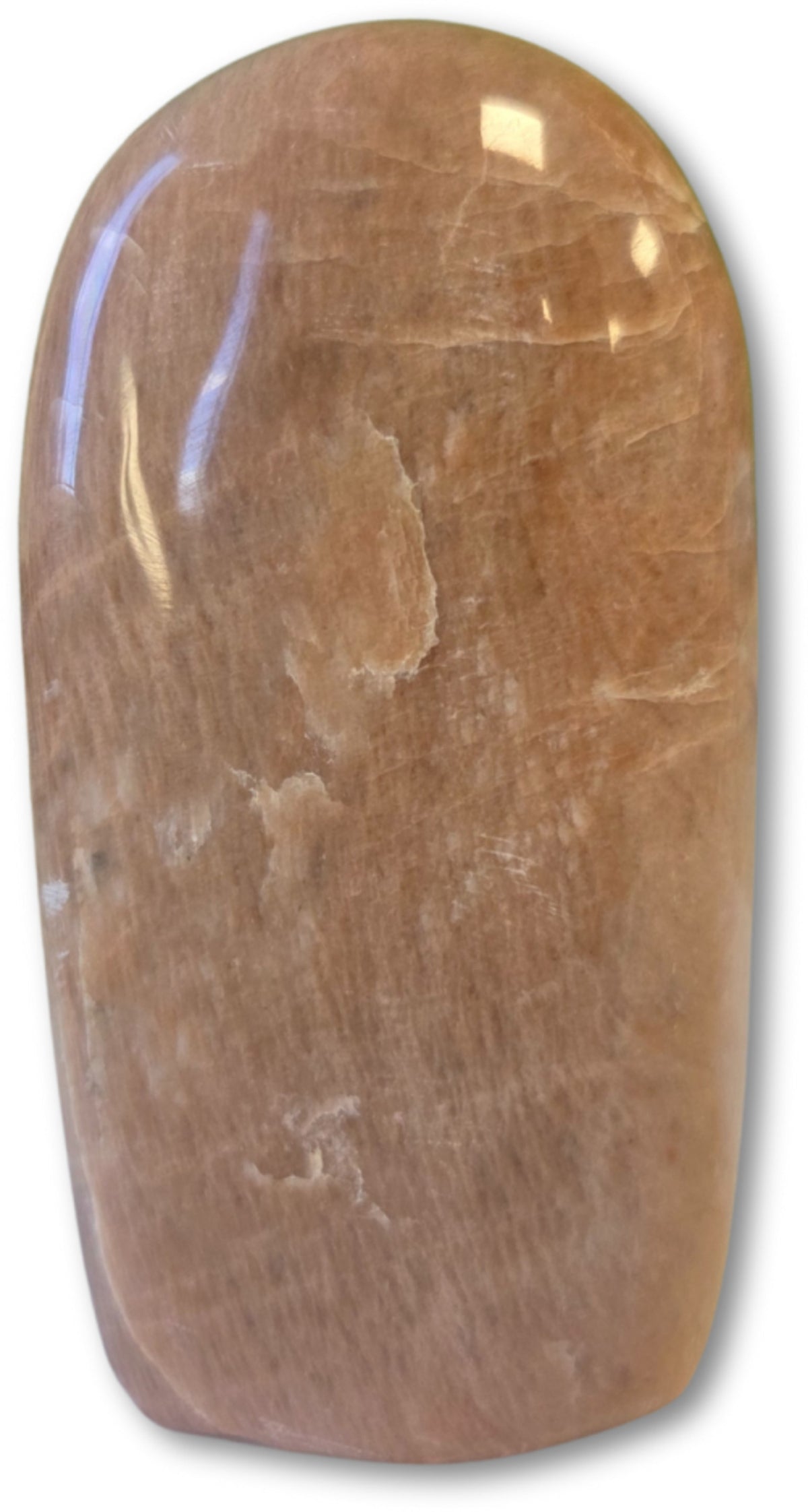 Månsten skulptur, orange, 350 till 400 g