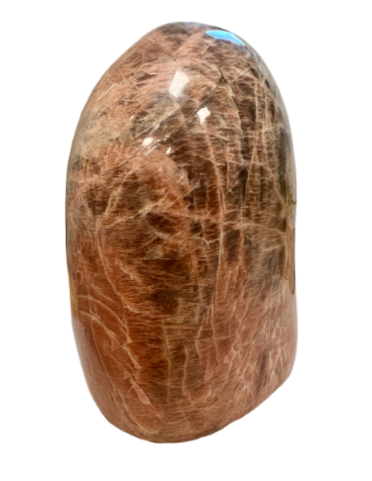 Månsten skulptur, orange, polerad, 7 x 9,5 x 14 cm, nr 4