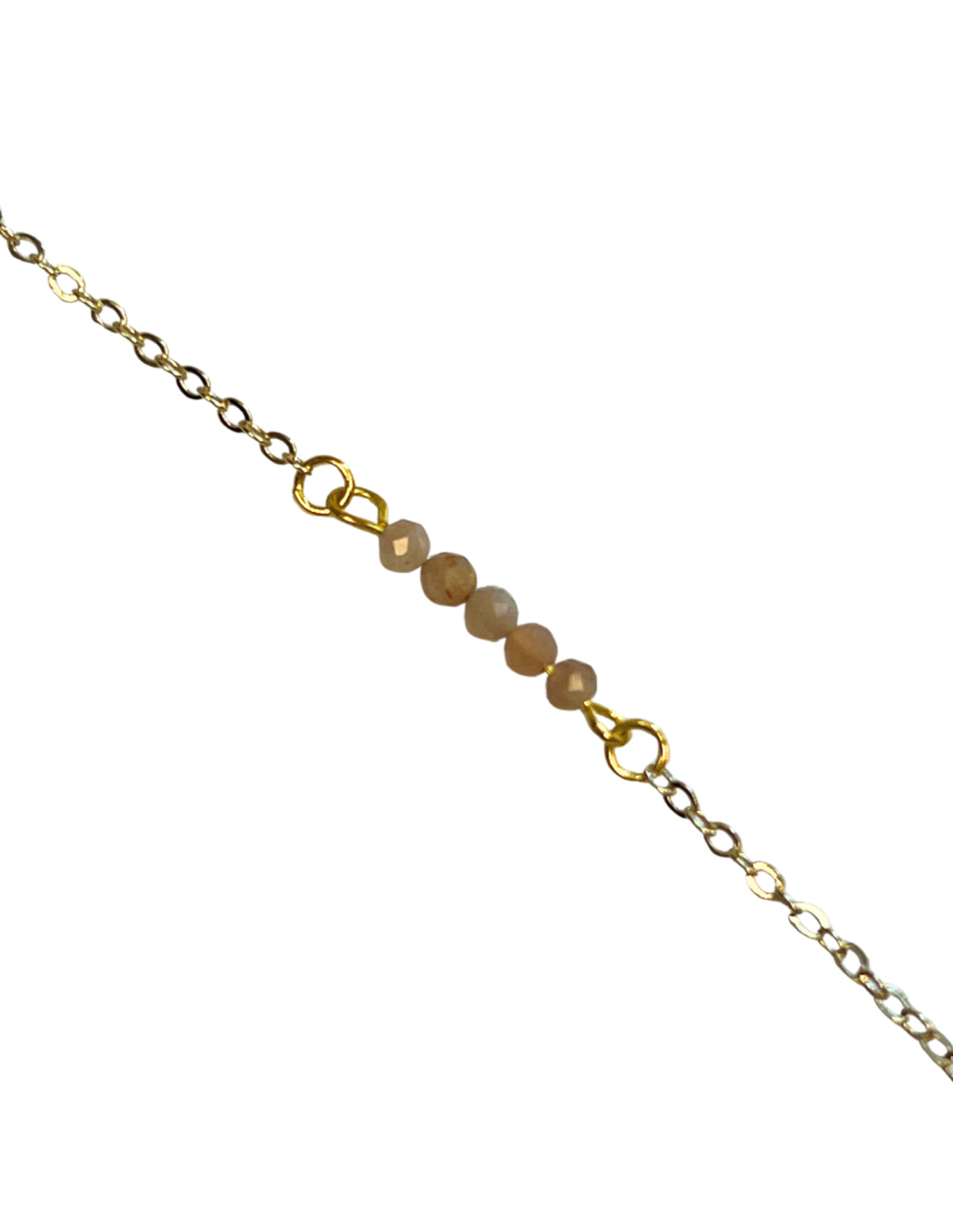 Orange månsten armband, fasettslipat, justerbart