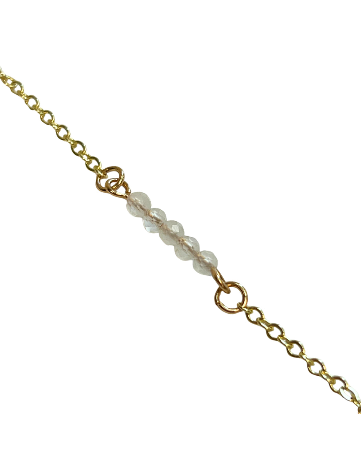 Regnbågsmånsten armband, fasettslipat, justerbart