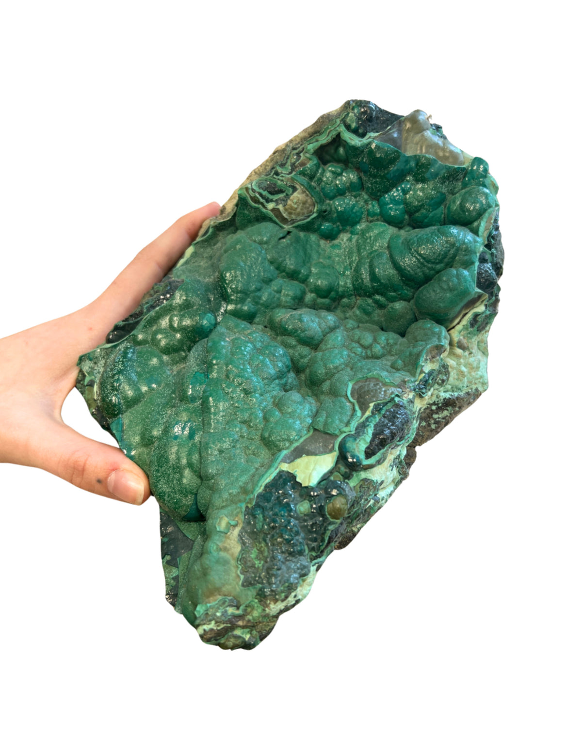 Malachit rå bit, 25 cm, nr 22 (2,24 kg)