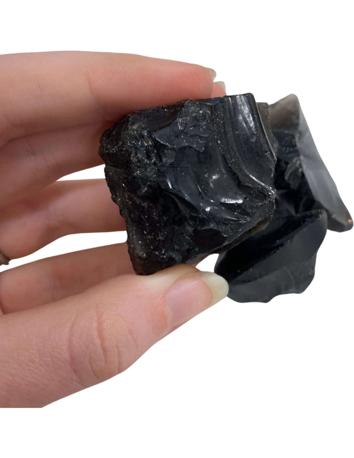 Svart obsidian råa stenar från Mexiko, 100 g