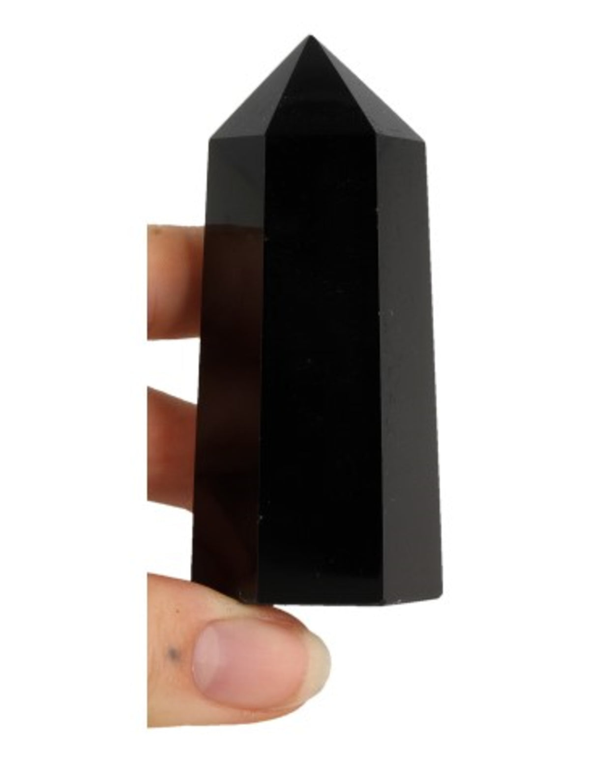 Obsidian spets, svart, 7 till 8 cm, 100 till 125 g