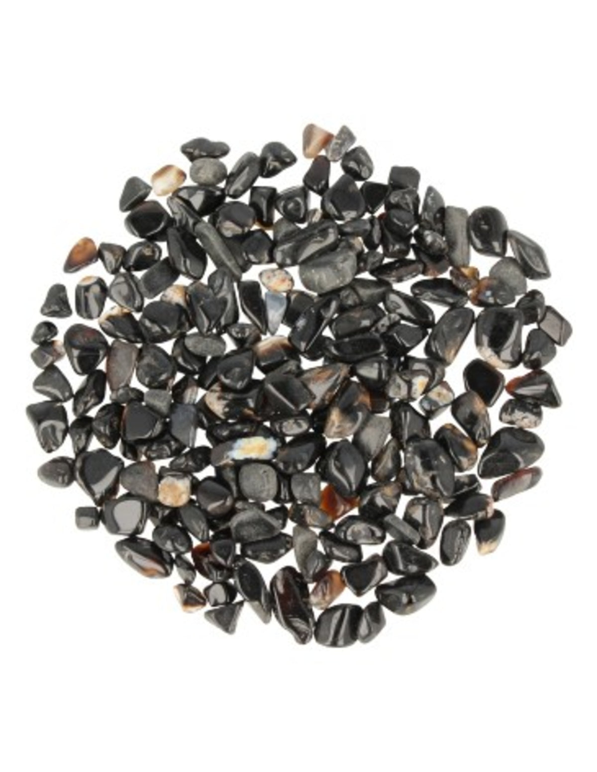 Onyx trumlade stenar, 100 g, polerade, 5 till 10 mm