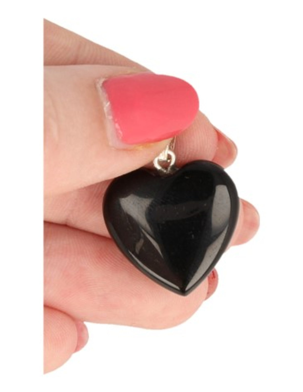 Onyx hänge i form av hjärta, 20 mm