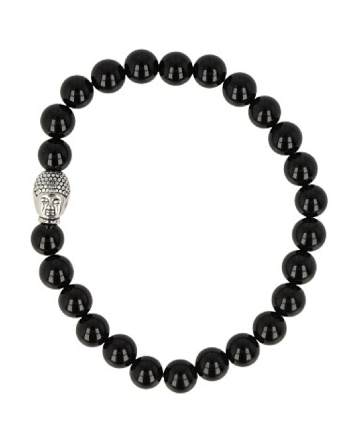 Onyx armband med Buddhapärla, herr, 21 cm