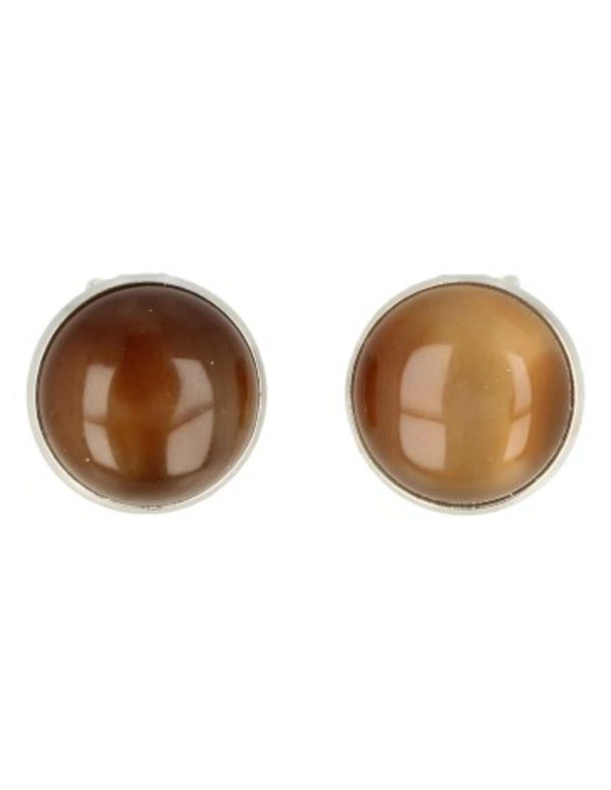 Onyx clipsörhängen, silverfärgade, 18 mm