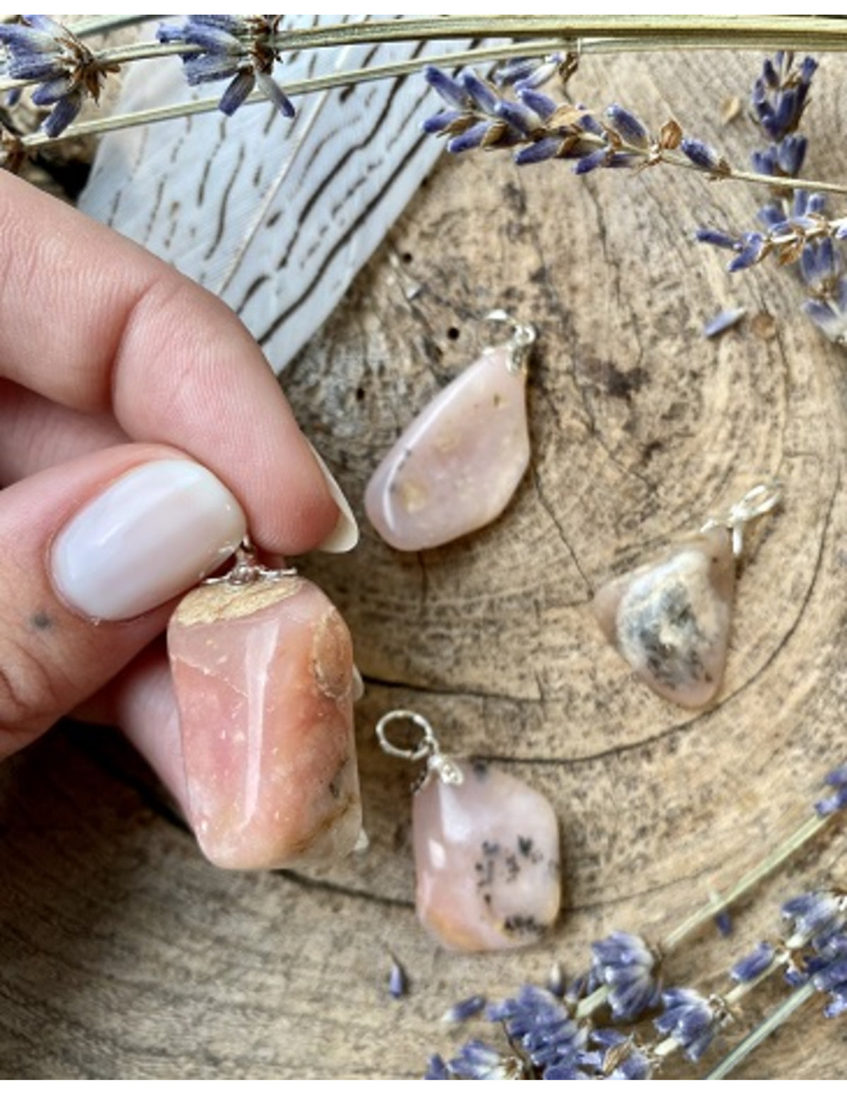 Opal hänge, Andesopal, rosa