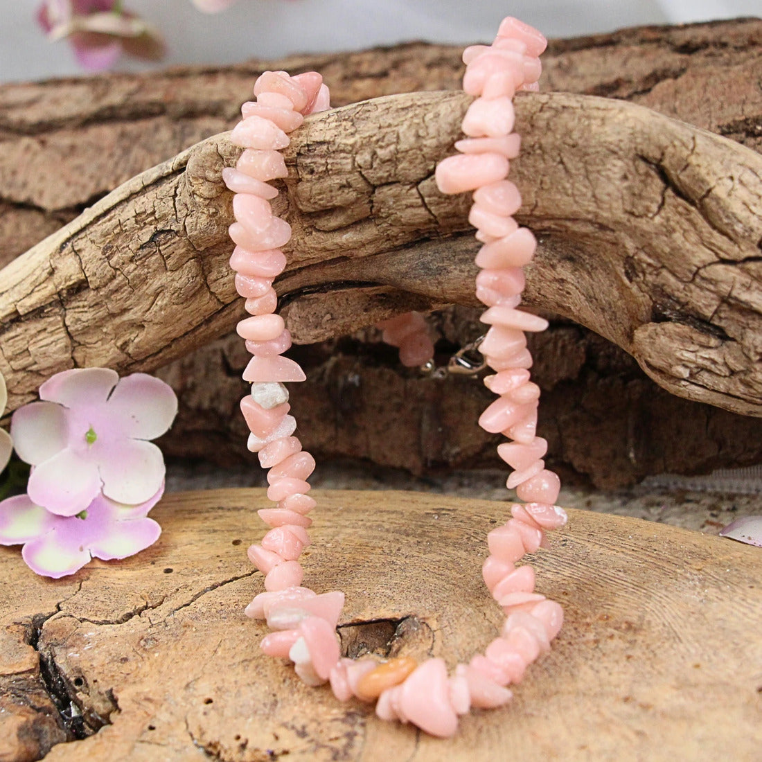 Opal halsband med splitstenar, Andesopal, flerfärgat