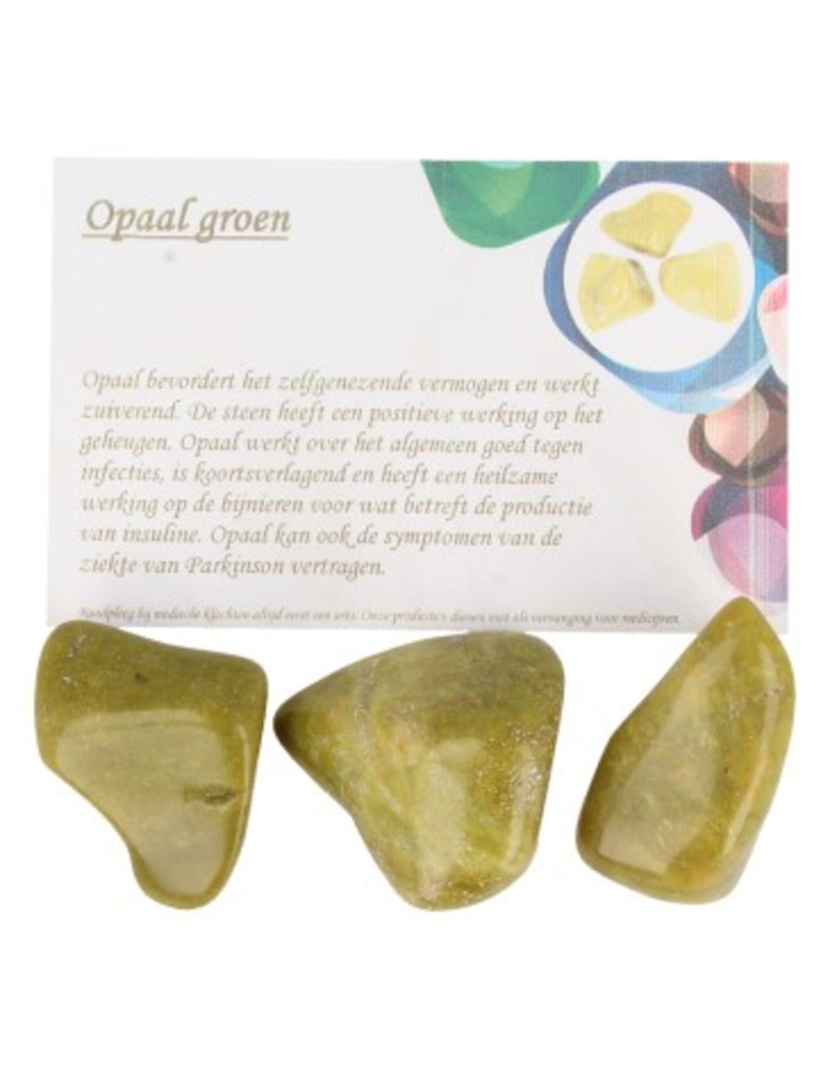 Opal trumlade stenar, grön, 100 g (5 till 6 st)