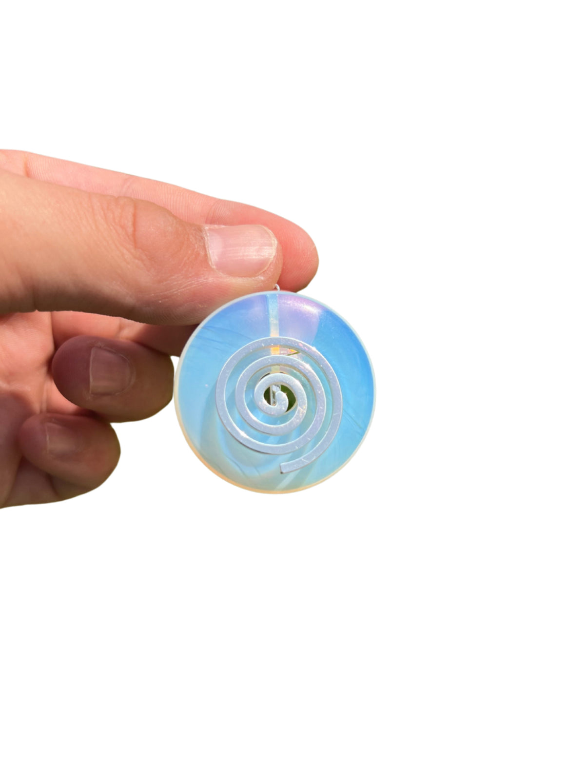 Opalit donut (glas) med livsspiral, 4 cm