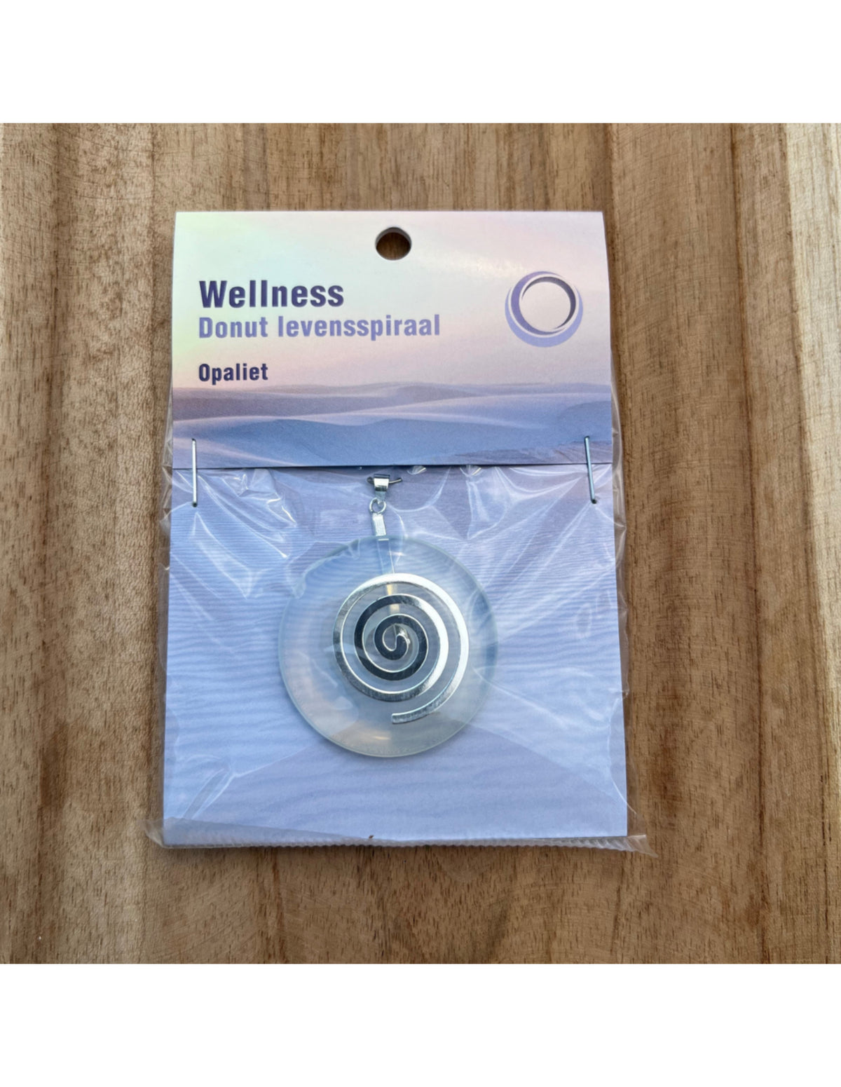 Opalit donut (glas) med livsspiral, 4 cm