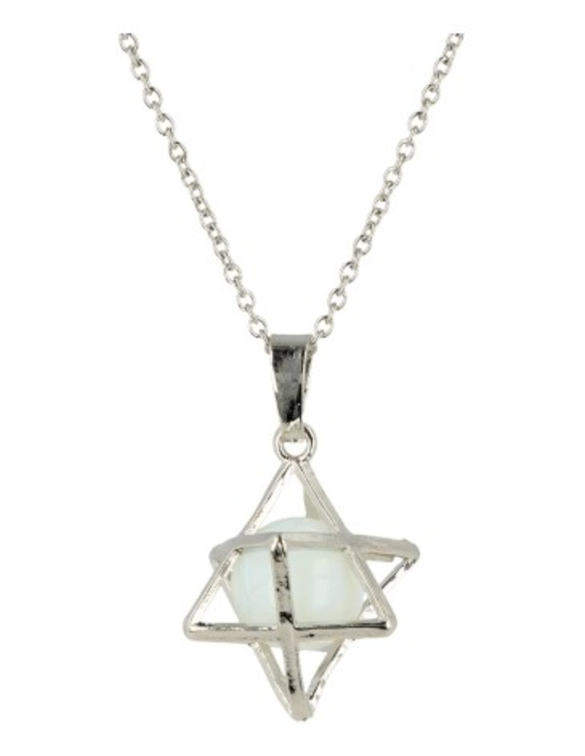 Opalit merkabah hänge (glas), bur med kula, 2,5 cm