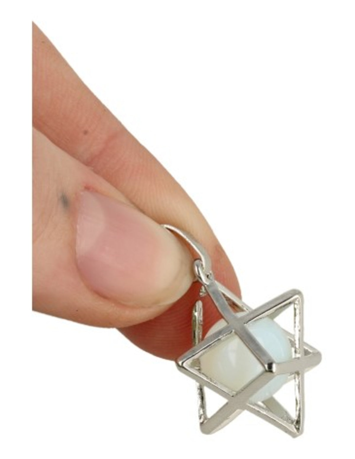 Opalit merkabah hänge (glas), bur med kula, 2,5 cm