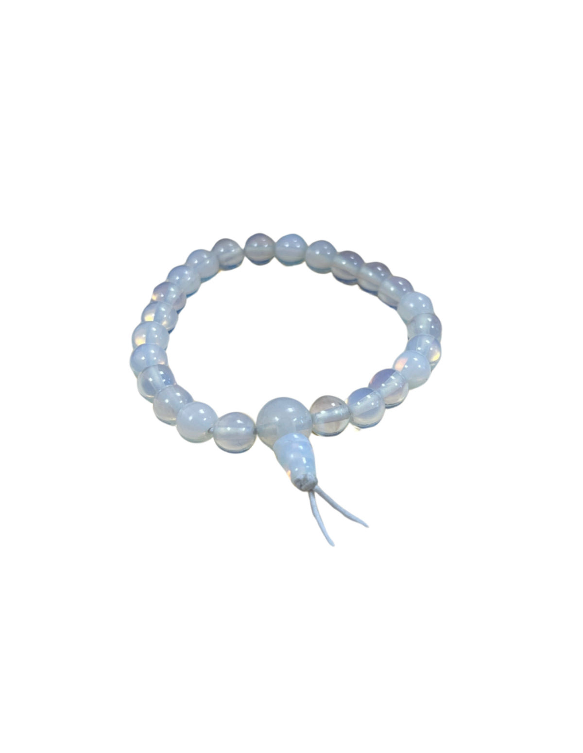 Opalit armband med runda pärlor (glas), 18 cm
