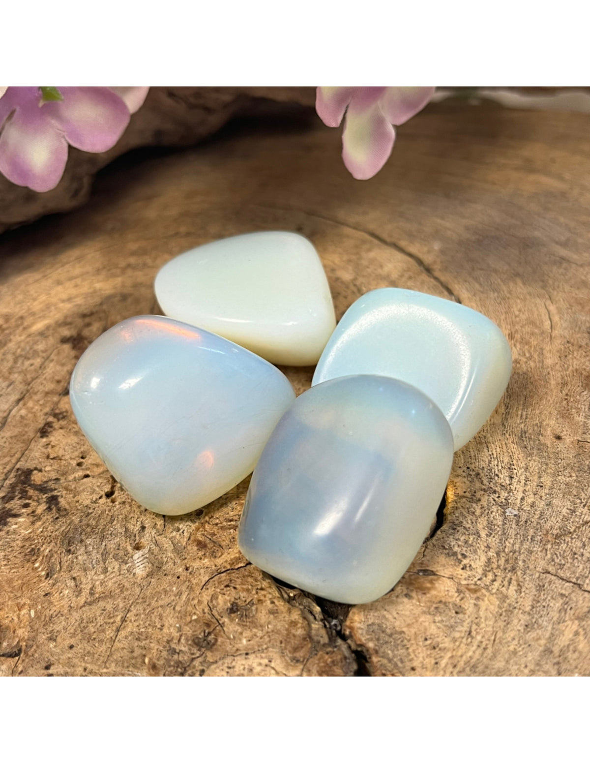 Opalit trumlade stenar (glas), 100 g, Kina