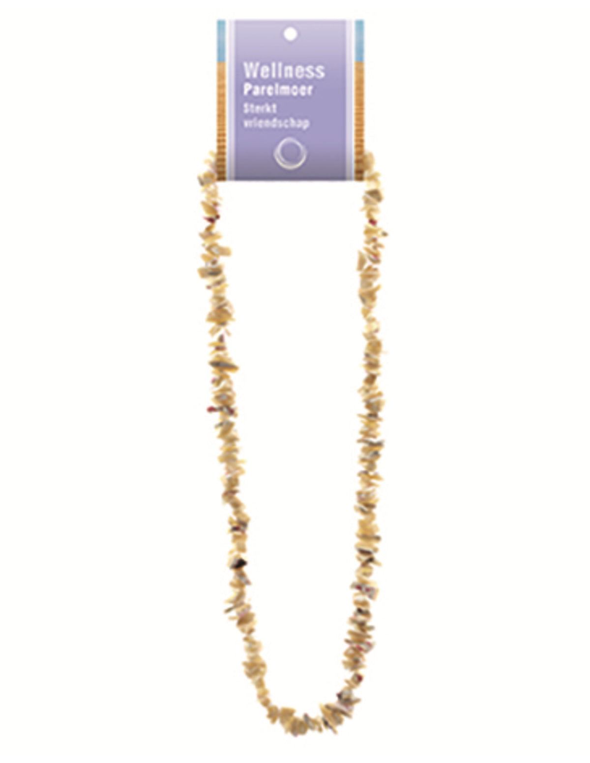 Pärlemor halsband med splitstenar, 5 till 10 mm, På kort