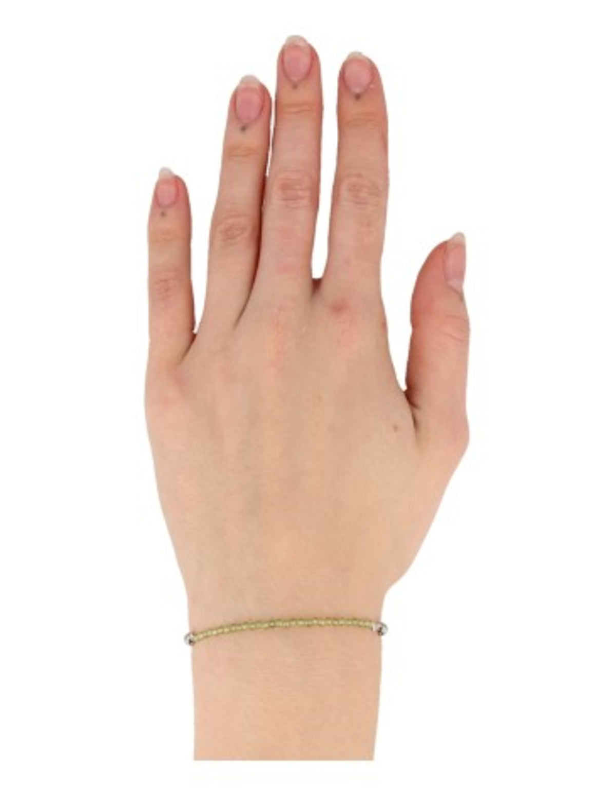 Peridot armband, fasettslipade stenar, justerbart, 5,5 cm