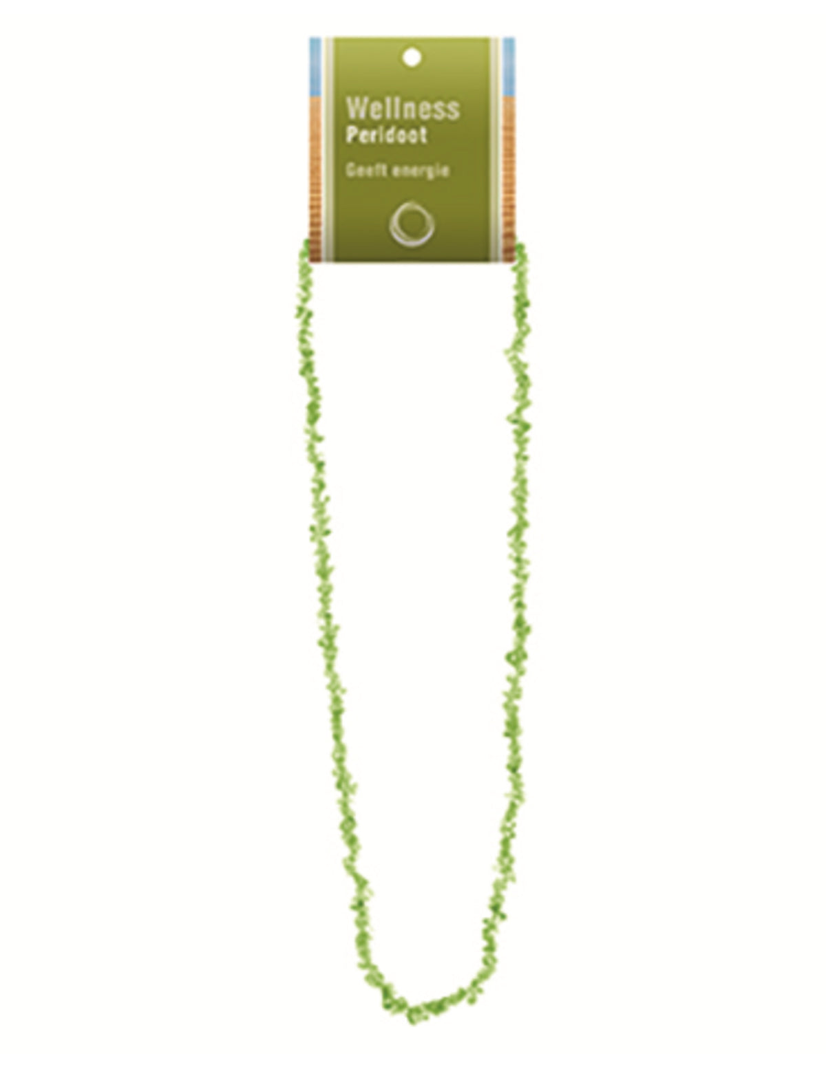 Peridot halsband med splitstenar, 5 till 10 mm, 45 cm, På kort